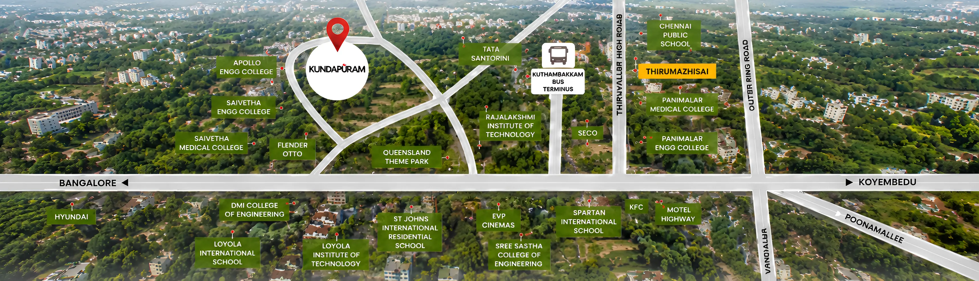 Aerial view of the Kundapuram site and surroundings