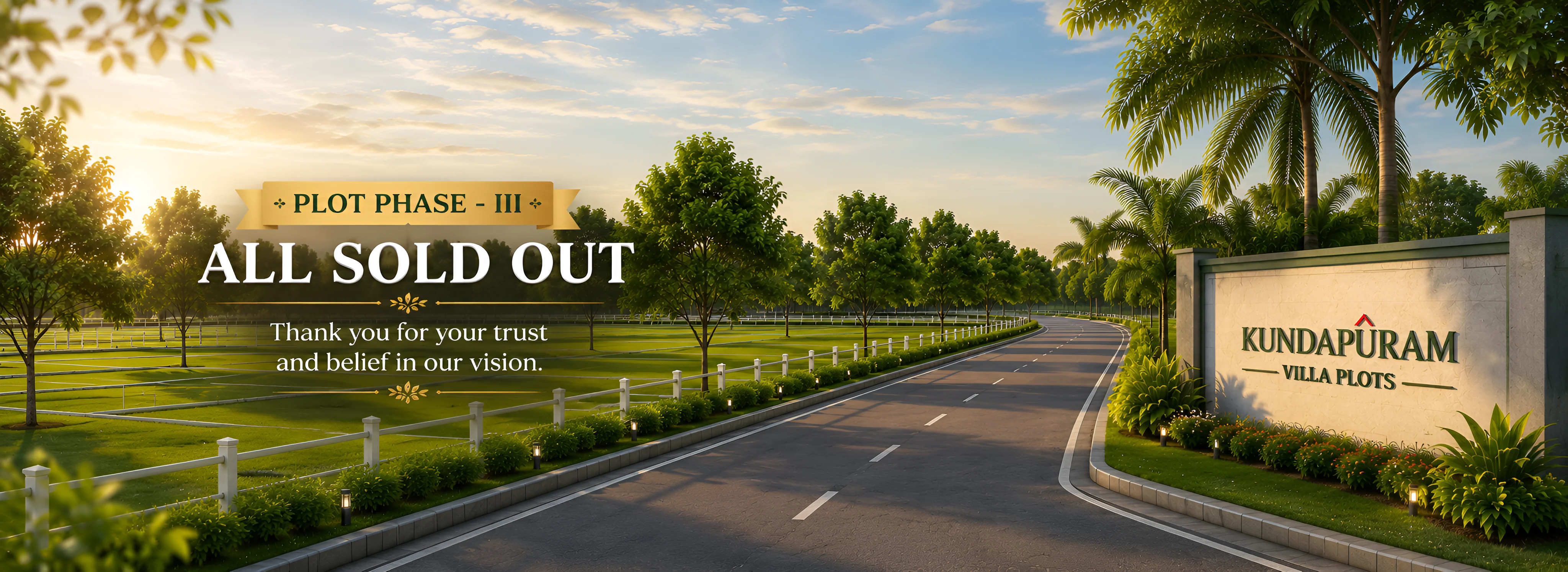 Kundapuram Phase III tree-lined avenue road