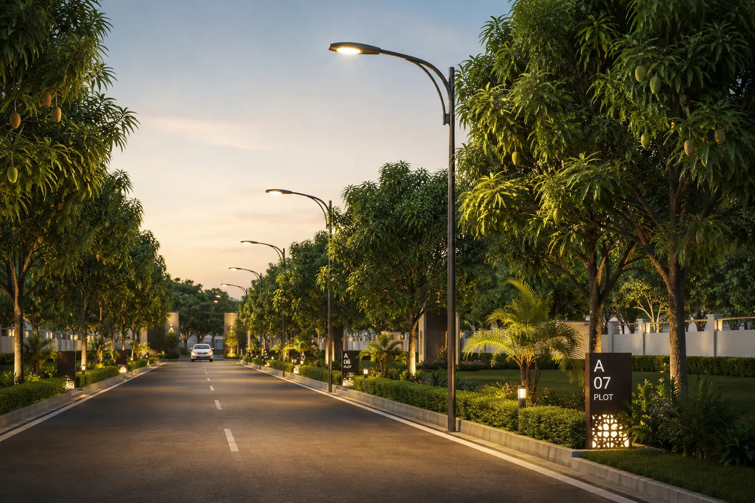 Street lights along Kundapuram Phase IV roads